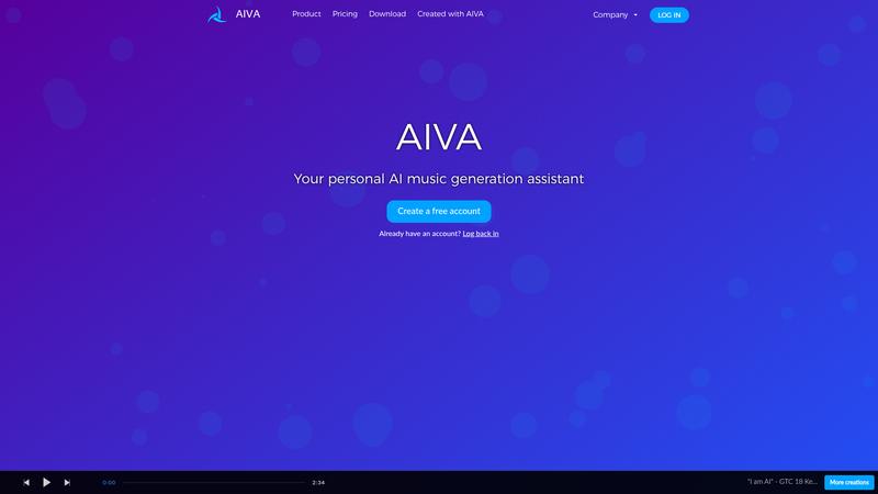 AIVA Interface screenshot