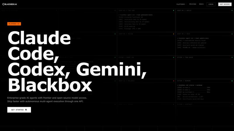 Blackbox AI Interface screenshot