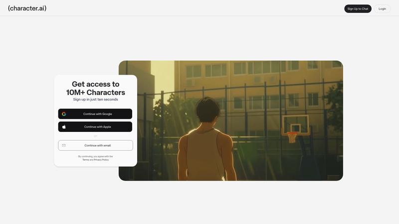 Character.ai Interface screenshot