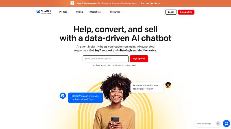 Chatbot.com Interface screenshot