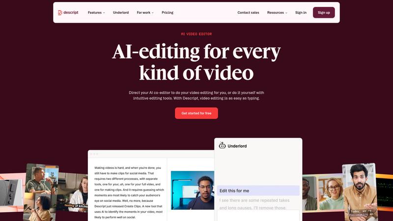 Descript Interface screenshot