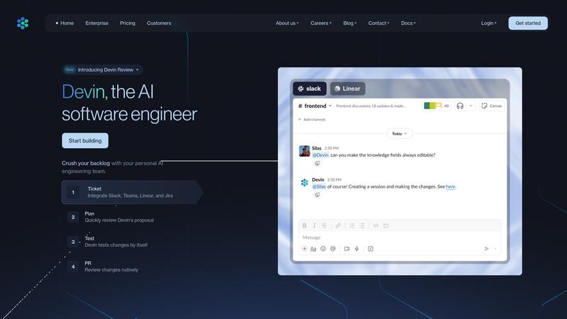 Devin Interface screenshot