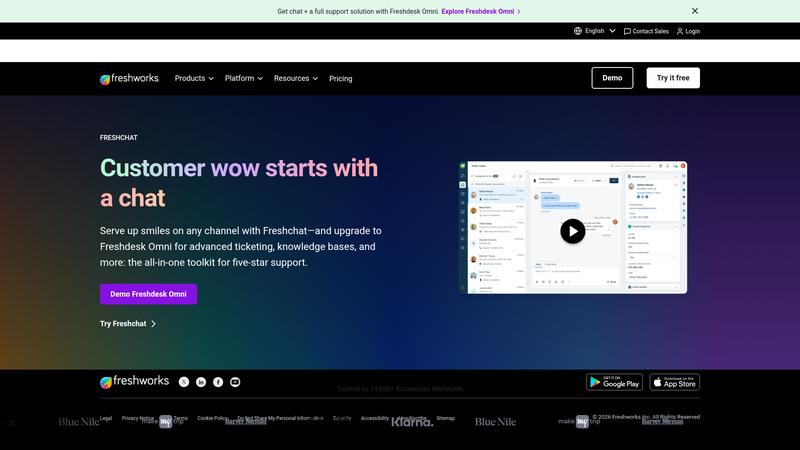 Freshchat AI Interface screenshot