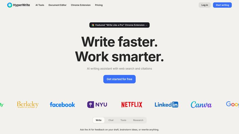 Hyperwrite Interface screenshot