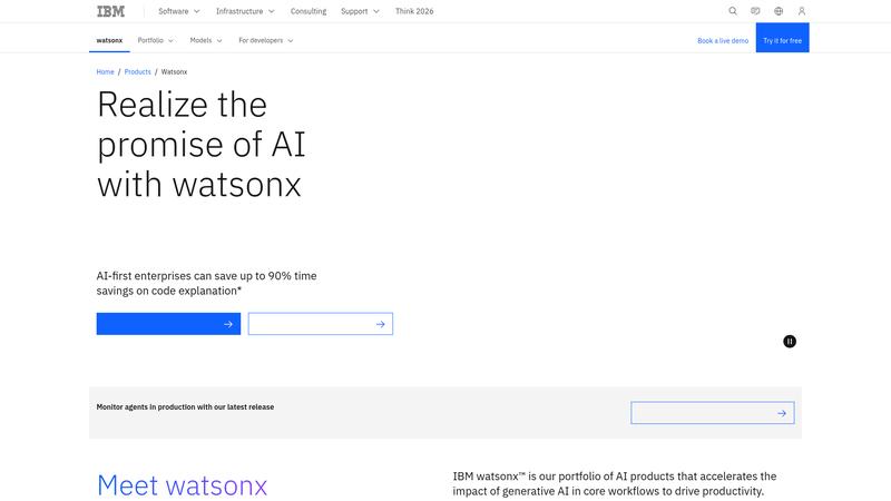 IBM watsonx Interface screenshot