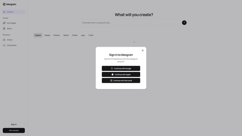 Ideogram Interface screenshot
