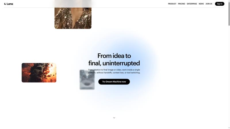 Luma AI Interface screenshot