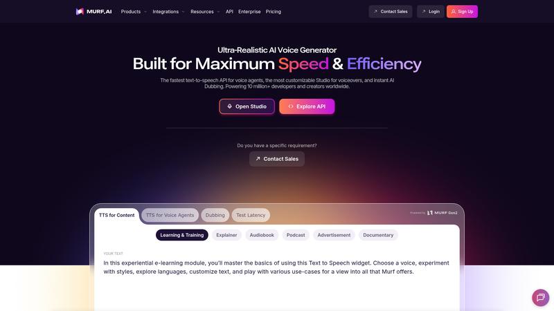 Murf AI Interface screenshot
