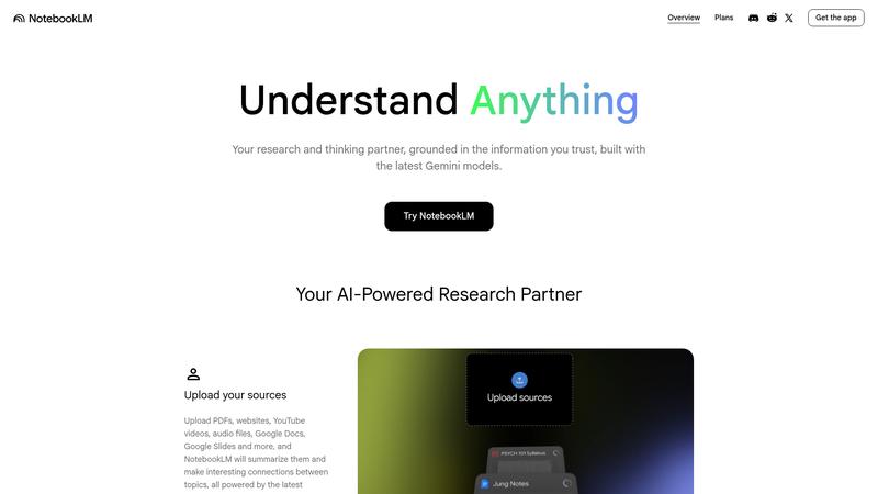 NotebookLM Interface screenshot