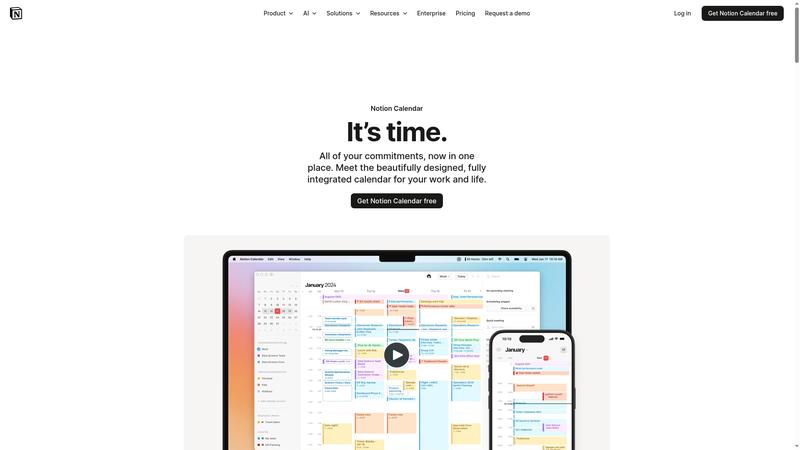 Notion Calendar Interface screenshot