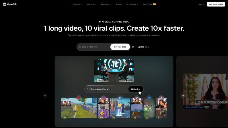 Opus Clip Interface screenshot