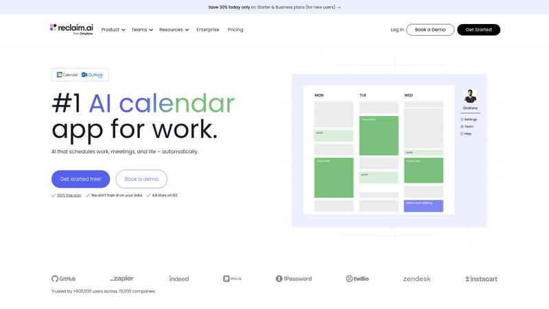 Reclaim.ai Interface screenshot