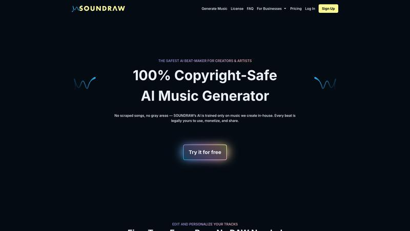 Soundraw Interface screenshot