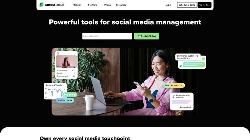 Sprout Social AI Interface screenshot
