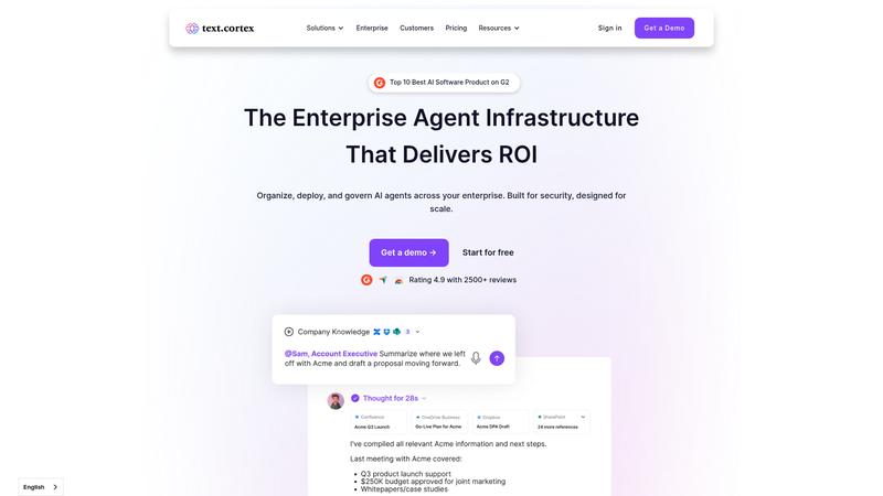 TextCortex Interface screenshot