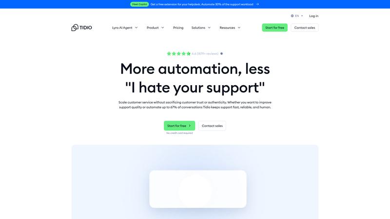 Tidio AI Interface screenshot