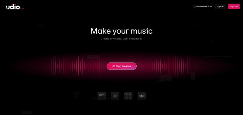 Udio Interface screenshot