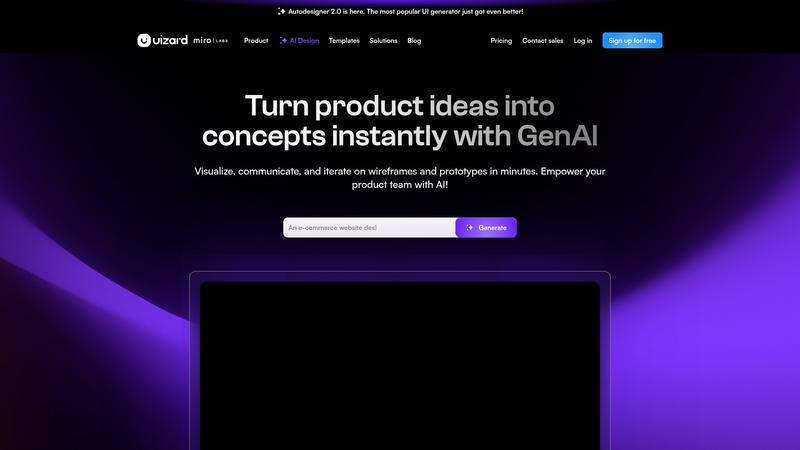 Uizard Interface screenshot
