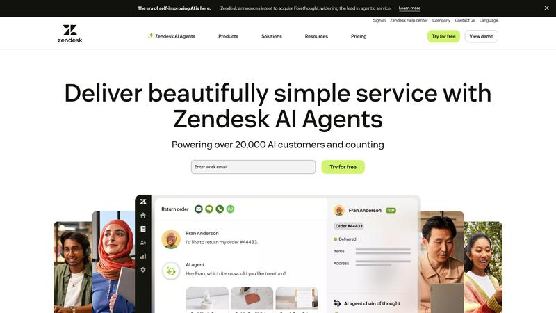Zendesk AI Interface screenshot